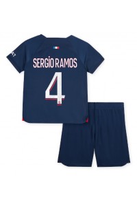 Paris Saint-Germain Sergio Ramos #4 Babyklær Hjemme Fotballdrakt til barn 2023-24 Korte ermer (+ Korte bukser)